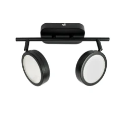 Foco Lindby Neros, negro, 2 luces, 31,5 cm, CCT, hierro