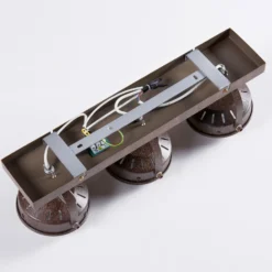 Foco Lindby Tamin, 48 cm, color óxido, 3 luces, cristal