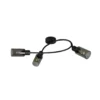 Foco Mars, longitud 45 cm, negro mate, 3 luces, metal E14