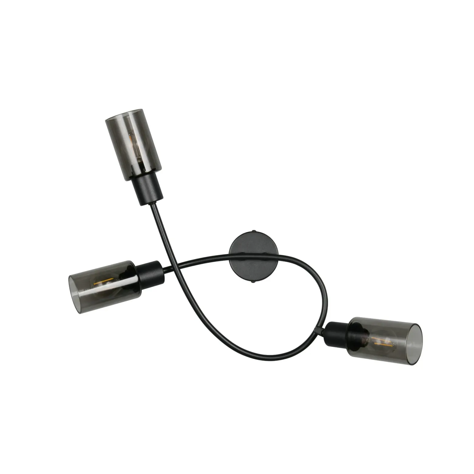 Foco Mars, longitud 45 cm, negro mate, 3 luces, metal E14