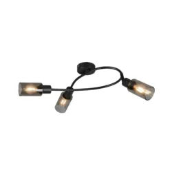 Foco Mars, longitud 45 cm, negro mate, 3 luces, metal E14