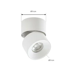 Foco PRIOS, Rotari basic, 1 luz, blanco, Ø 9 cm, GU10