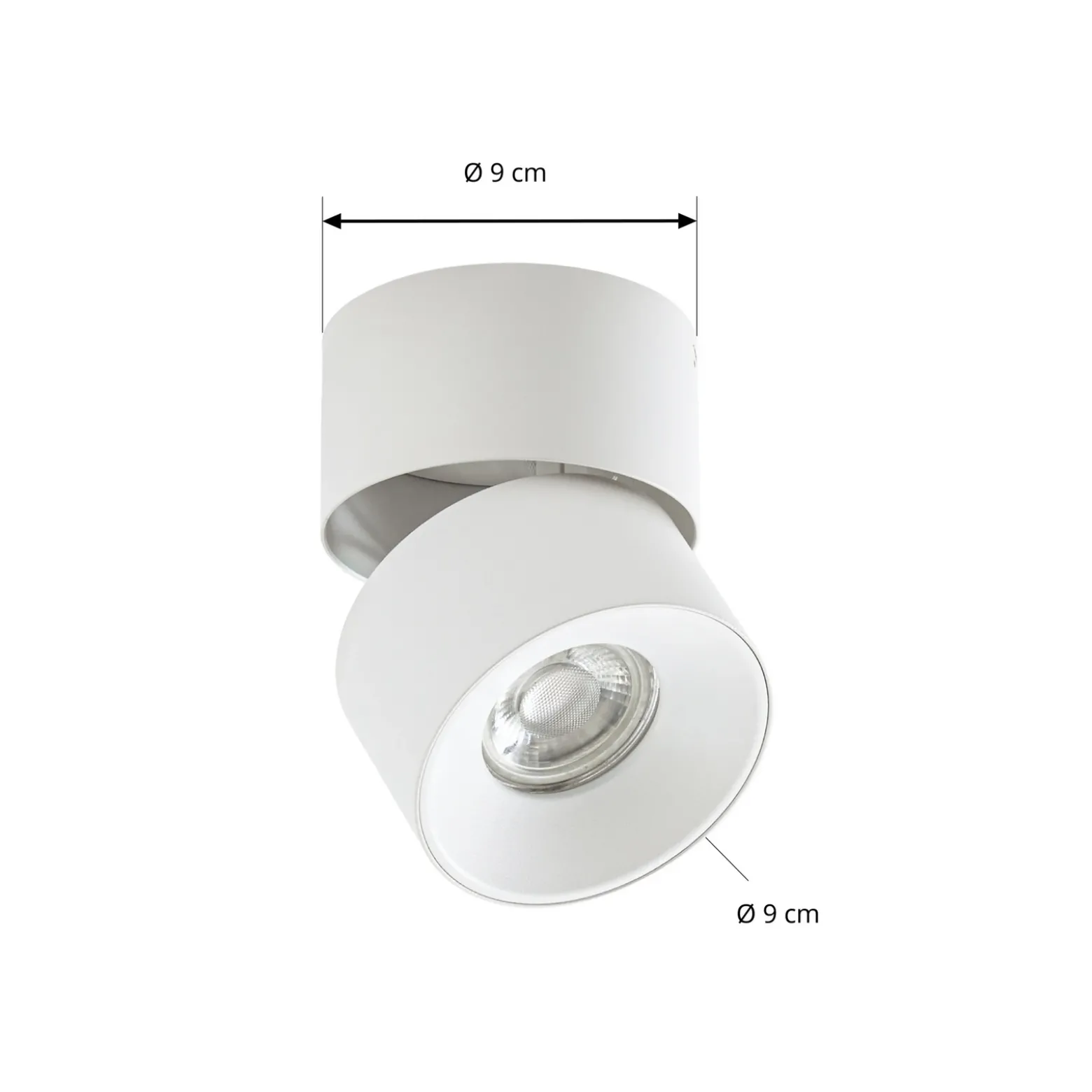 Foco PRIOS, Rotari basic, 1 luz, blanco, Ø 9 cm, GU10