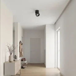 Foco PRIOS Rotari basic, 1 luz, negro, Ø 9 cm, GU10