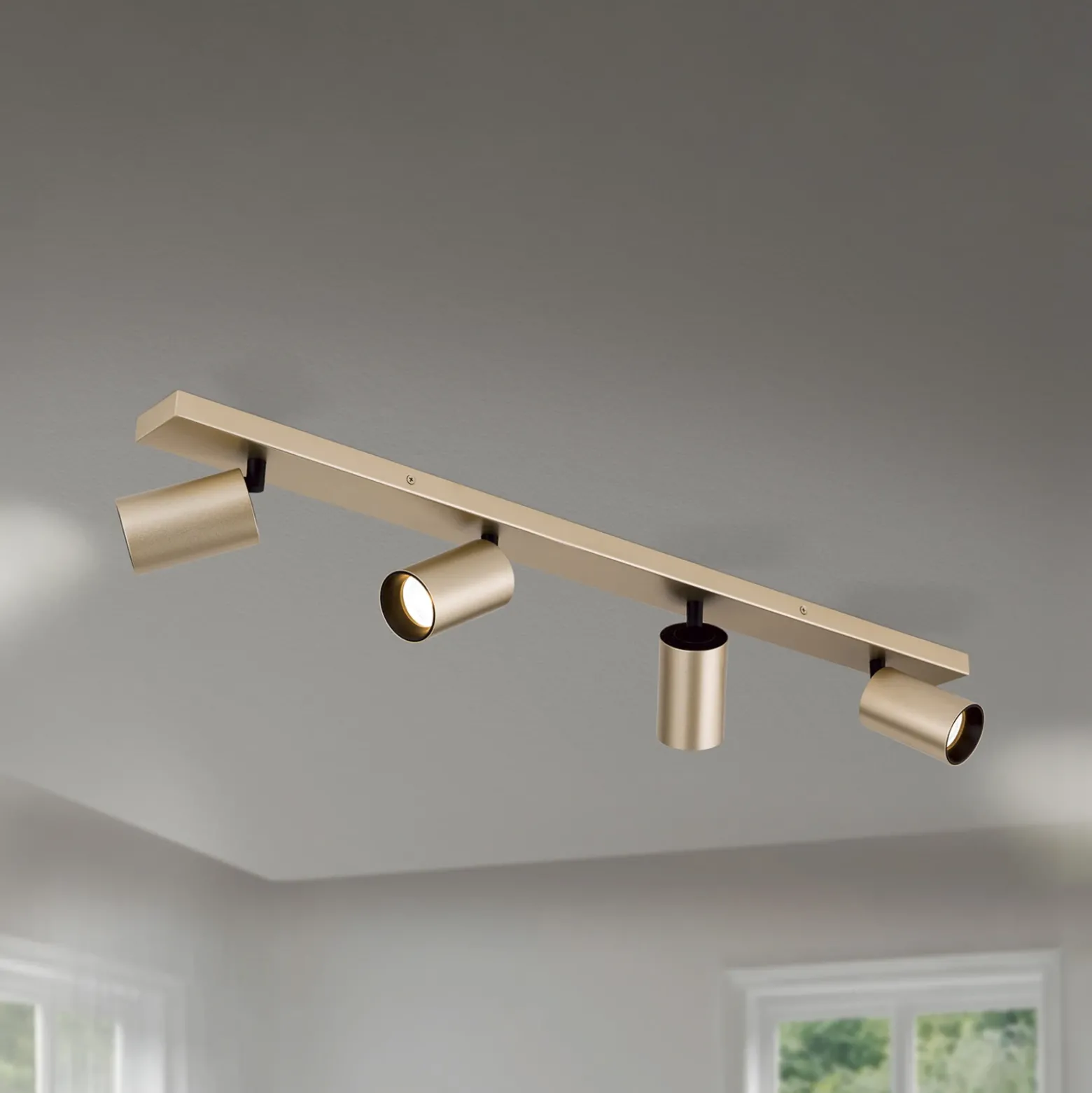 Foco Sean, 4 luces, dorado, metal, orientable