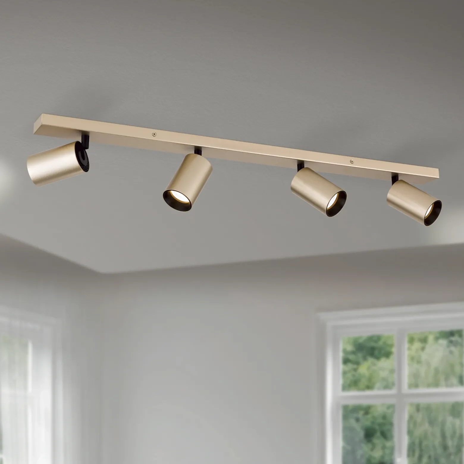 Foco Sean, 4 luces, dorado, metal, orientable
