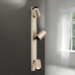 Foco Sean, 3 luces, dorado, metal, orientable