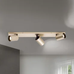 Foco Sean, 3 luces, dorado, metal, orientable