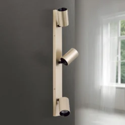 Foco Sean, 3 luces, dorado, metal, orientable