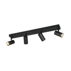 Foco Taryn, negro mate, longitud 62 cm, 4 luces, GU10