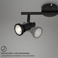 Foco techo LED Flamo IP44 2 luces ajustable negro