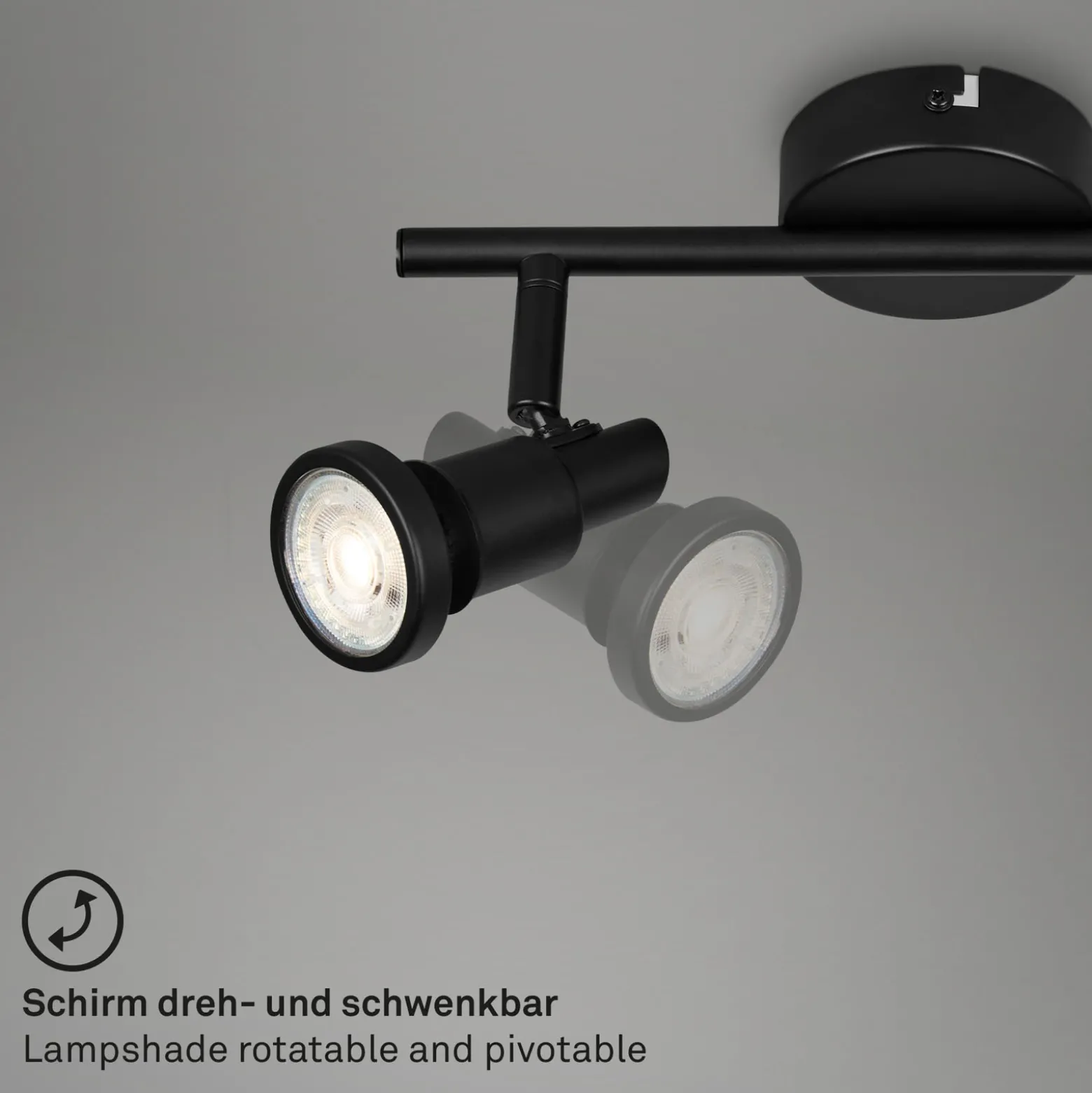 Foco techo LED Flamo IP44 2 luces ajustable negro
