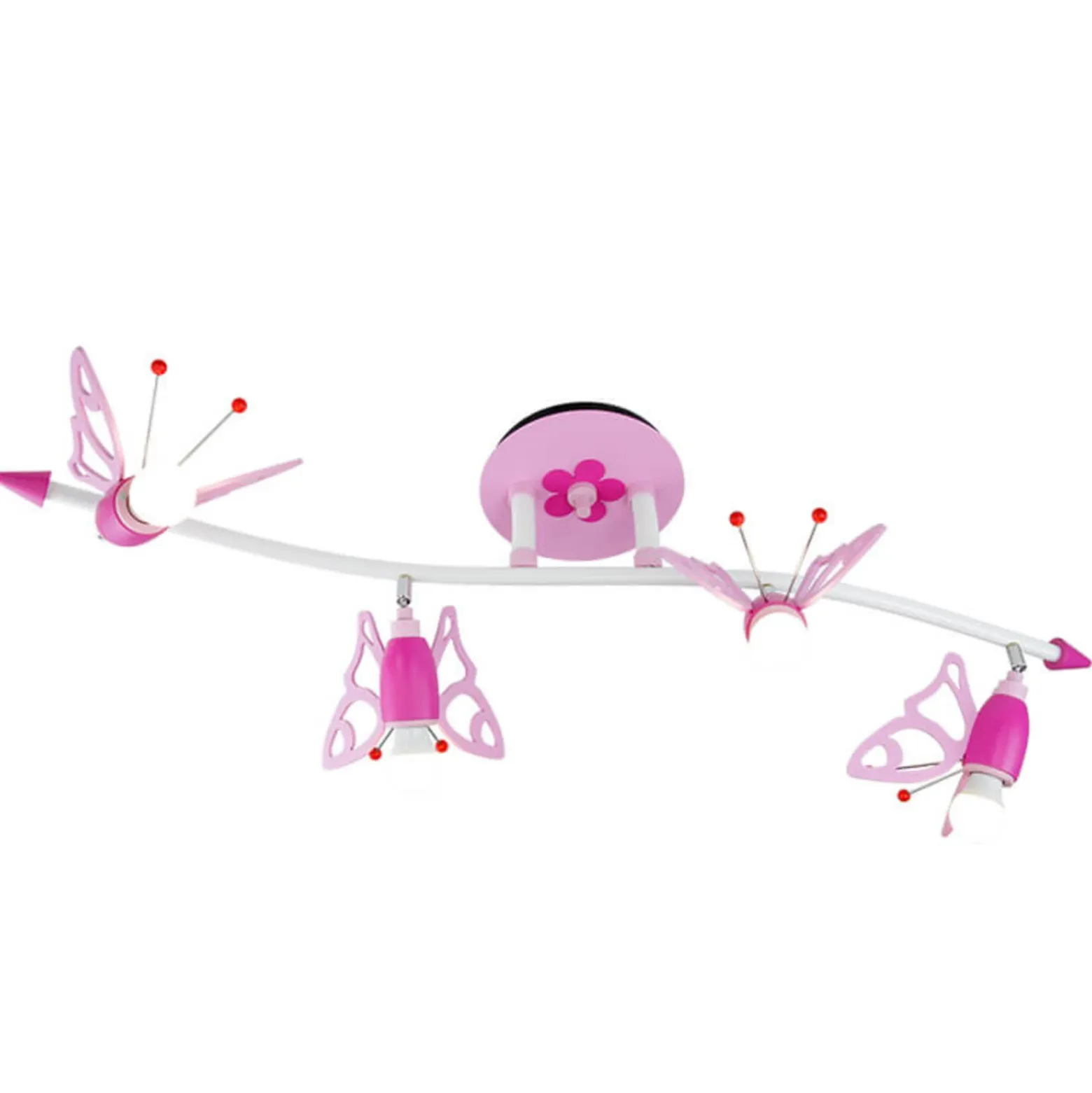 Foco techo Mariposas dormitorio infantil, 4 luces