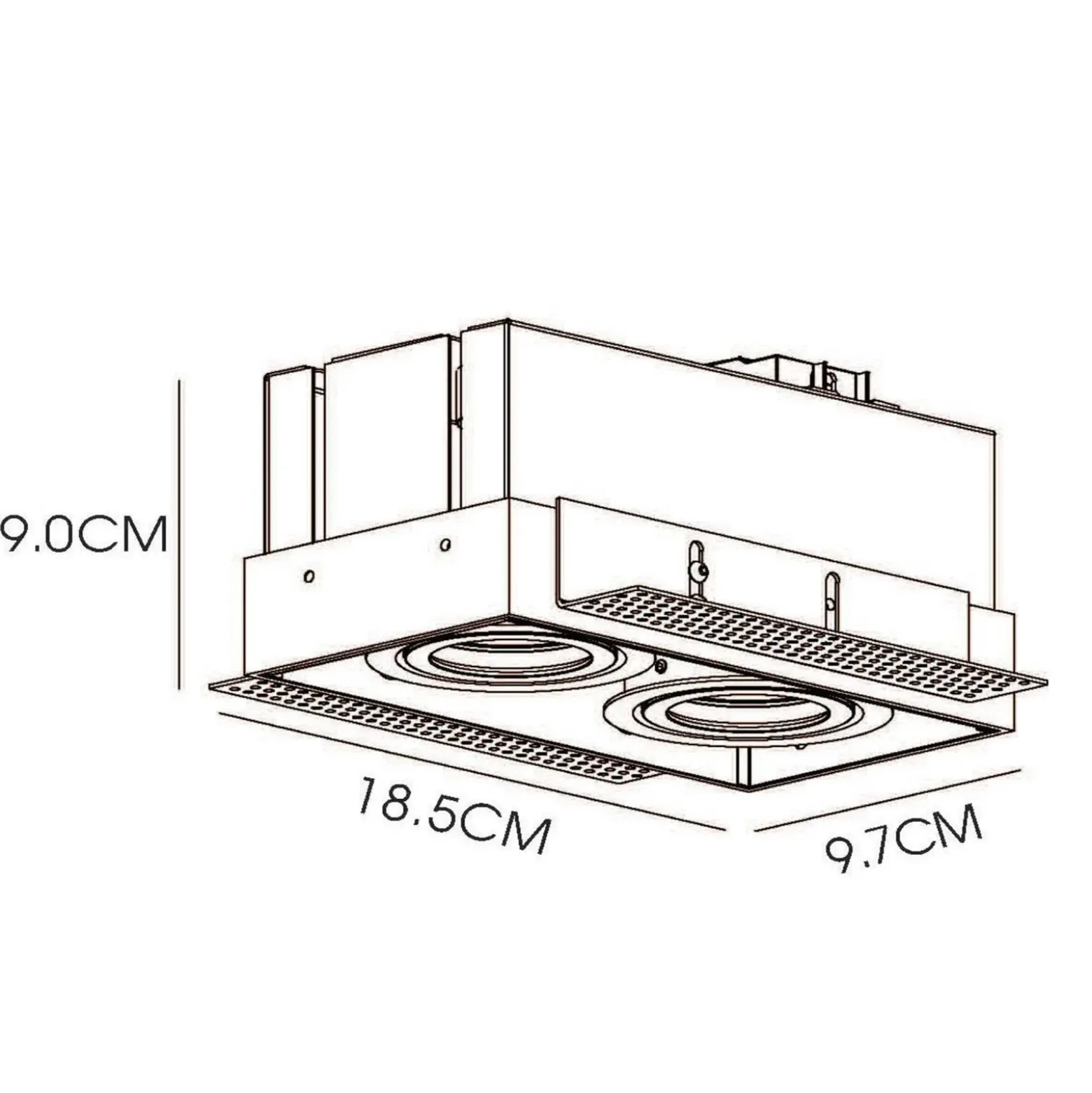 Foco Trimless, 2 luces, blanco