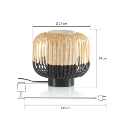 Forestier Bamboo Light S lámpara mesa 24cm negro