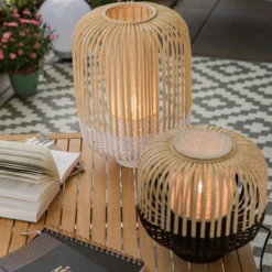 Forestier Bamboo Light S lámpara mesa 24cm negro