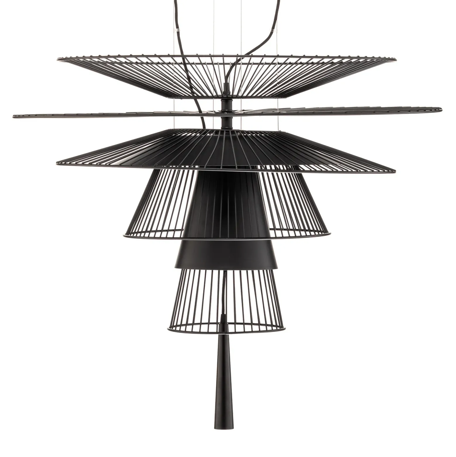 Forestier Gravity 1 lámpara colgante Ø86cm negro