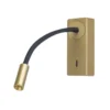 Forlight aplique de pared LED Mine, color dorado, aluminio, altura 14 cm