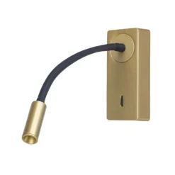 Forlight aplique de pared LED Mine, color dorado, aluminio, altura 14 cm