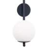 Forlight aplique de pared Sfera Single, negro, cristal, ancho 12 cm
