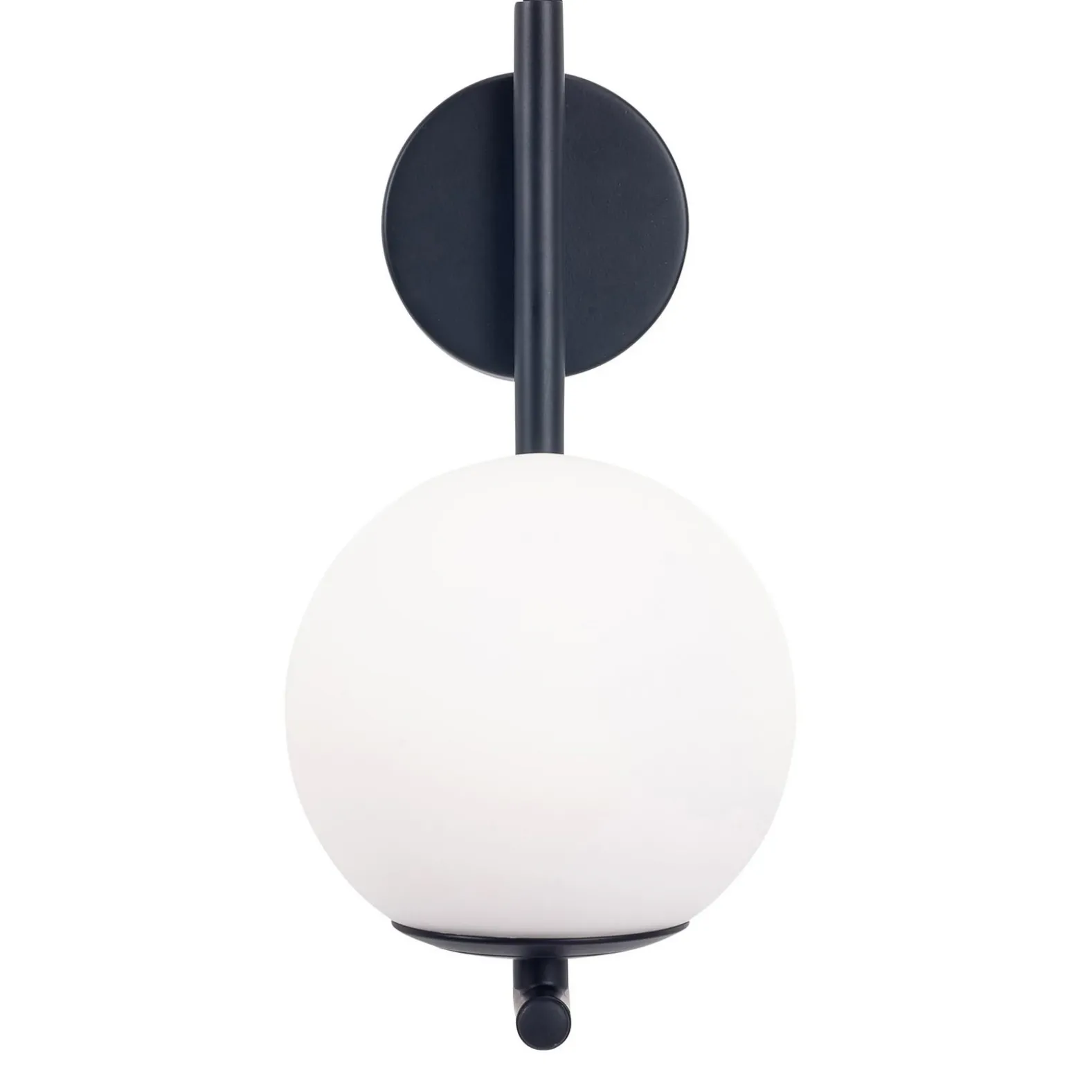 Forlight aplique de pared Sfera Single, negro, cristal, ancho 12 cm