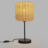 Forlight Lámpara de mesa Cortic, marrón claro, ratán, altura 41,5 cm