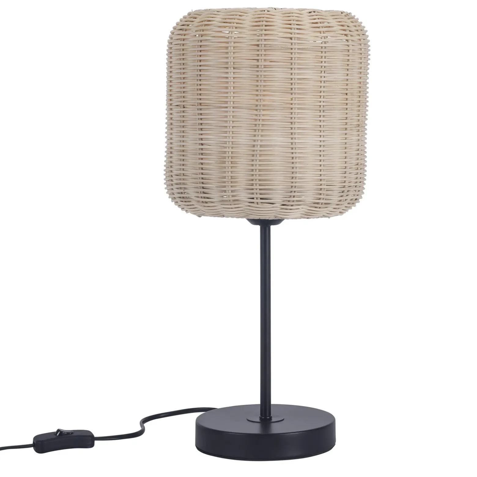 Forlight Lámpara de mesa Cortic, marrón claro, ratán, altura 41,5 cm