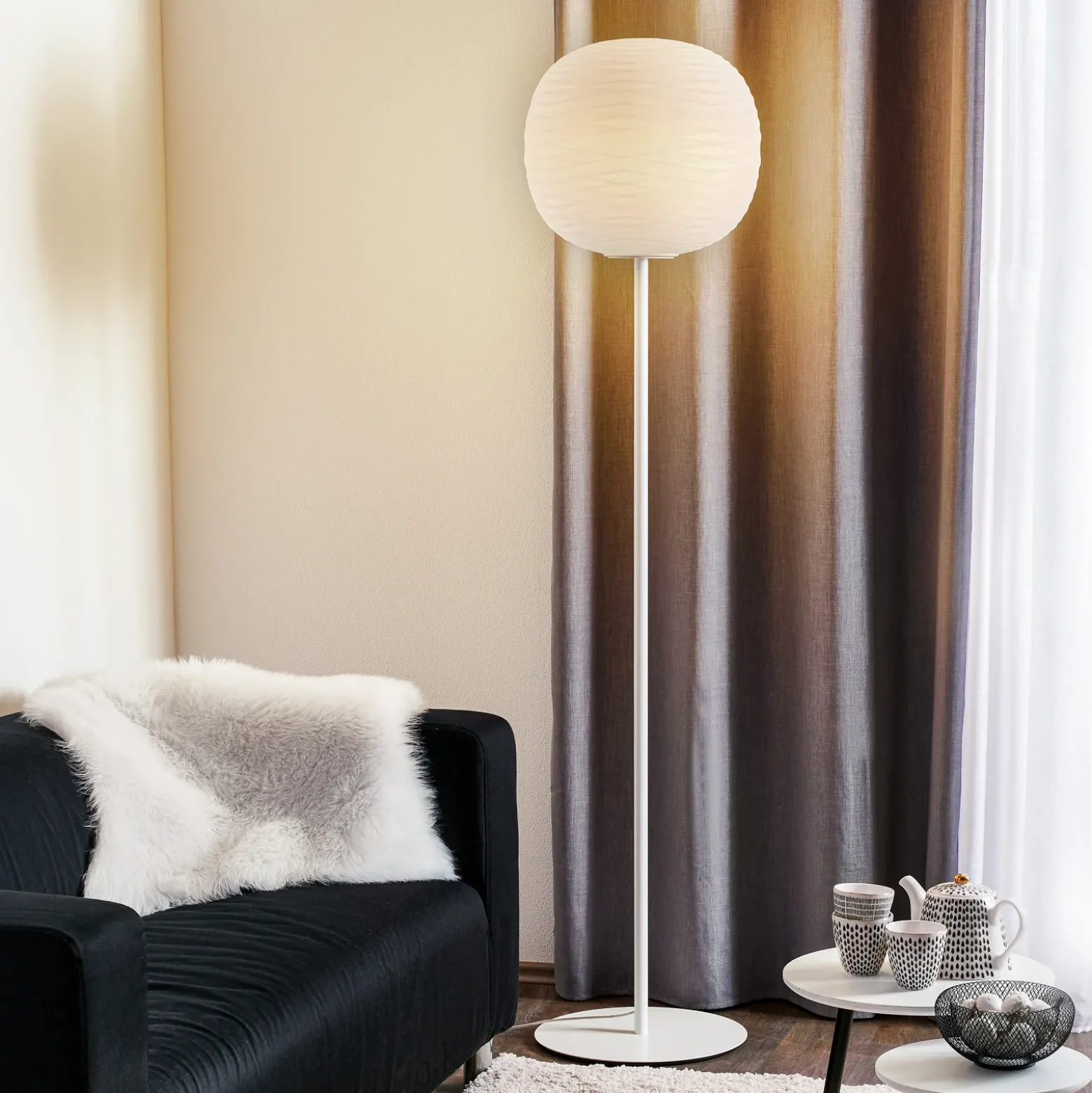 Foscarini Gem terra lámpara de pie, blanco