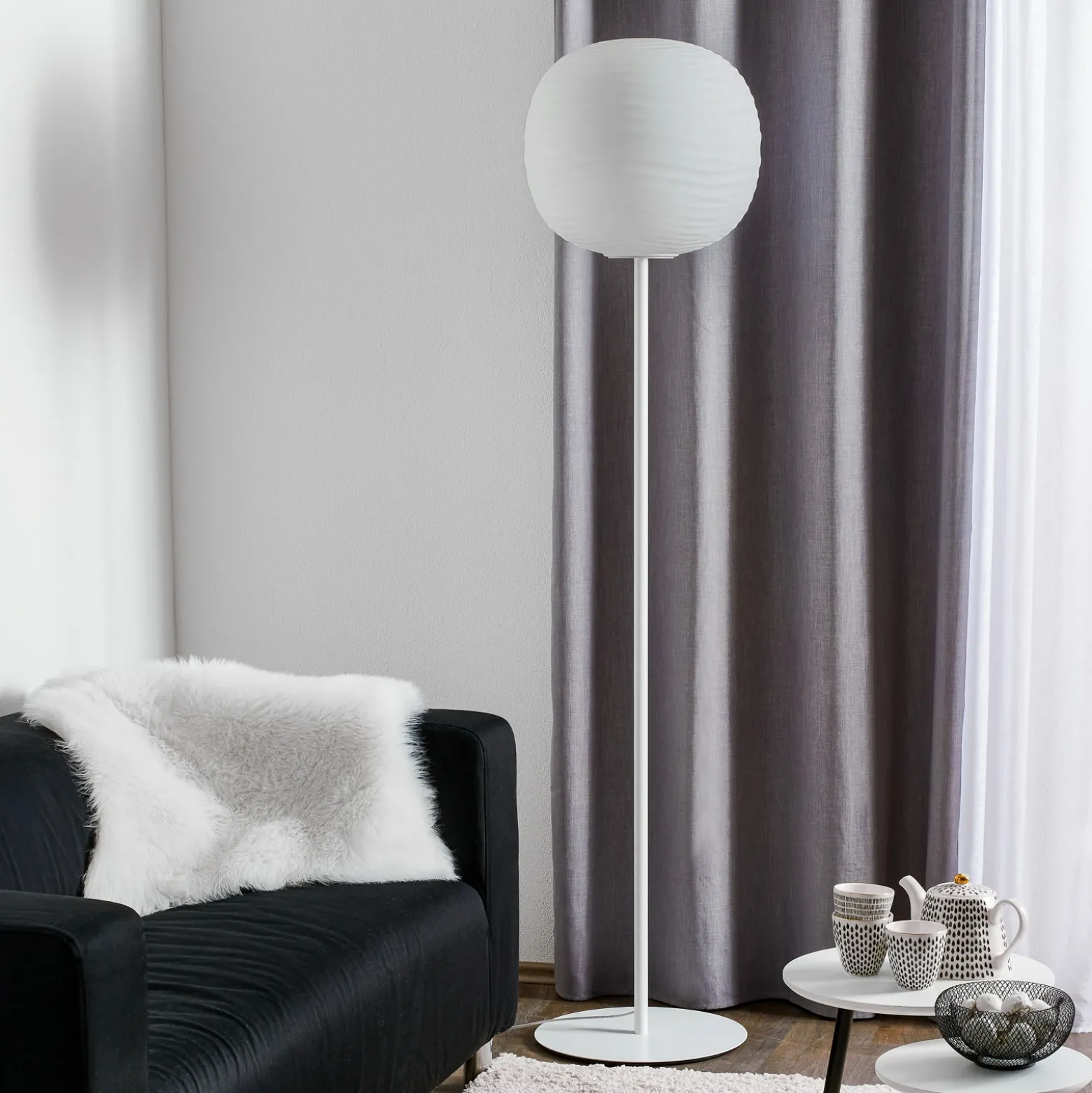 Foscarini Gem terra lámpara de pie, blanco