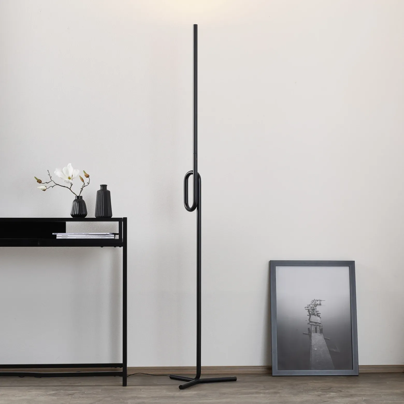 Foscarini Tobia terra lámpara de pie LED, negro