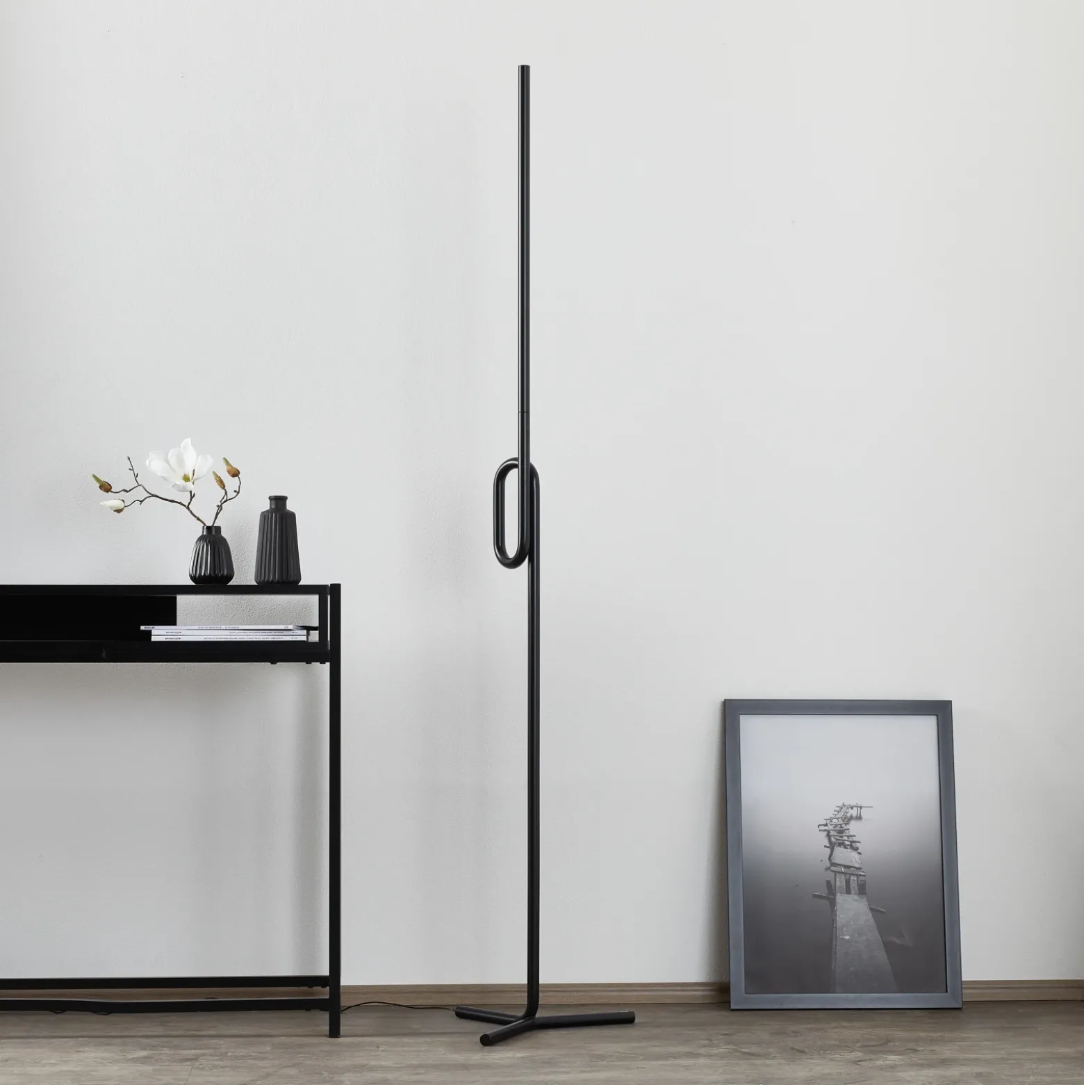 Foscarini Tobia terra lámpara de pie LED, negro