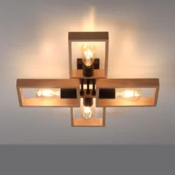 Frame plafón de madera, 4 luces