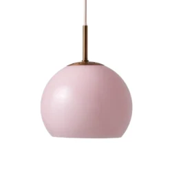 FRANDSEN Lámpara colgante de bola, opal rosé, Ø 18 cm, cristal