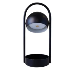 FRANDSEN Lámpara de mesa LED recargable Ball Portable, negro, acero