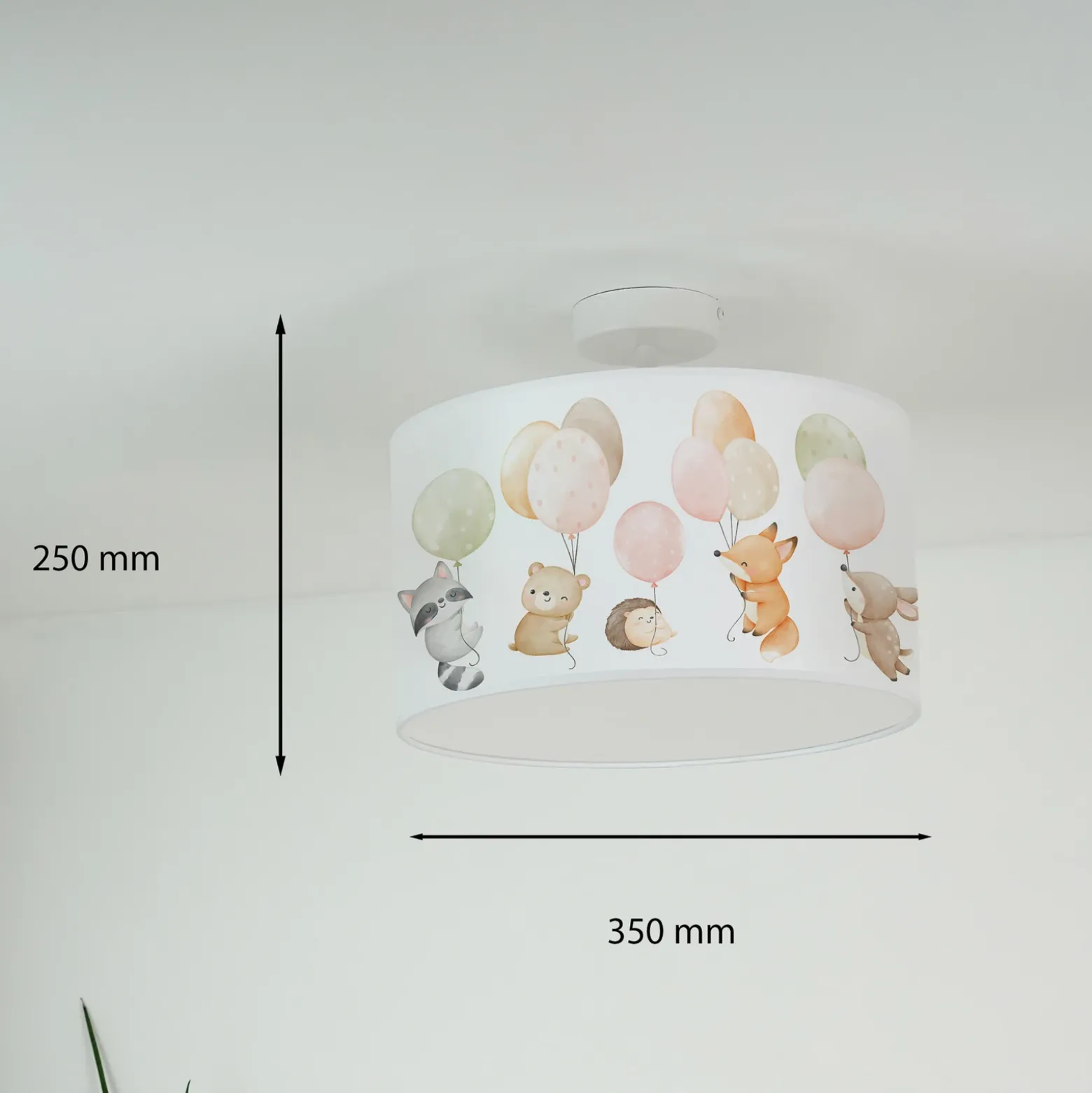 Freddy lámpara colgante, Ø 35 cm, colorido, animales, tela, E27
