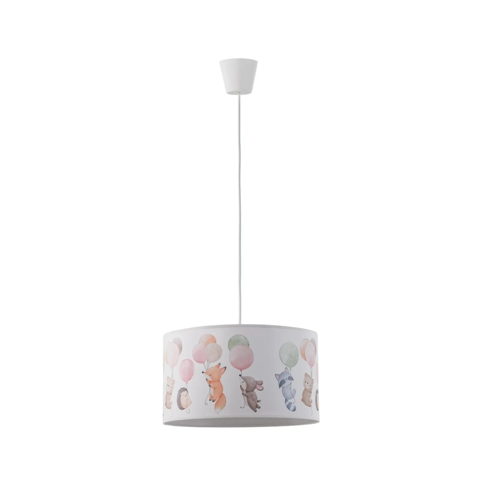 Freddy lámpara colgante, Ø 35 cm, tela, colorido, animales, E27