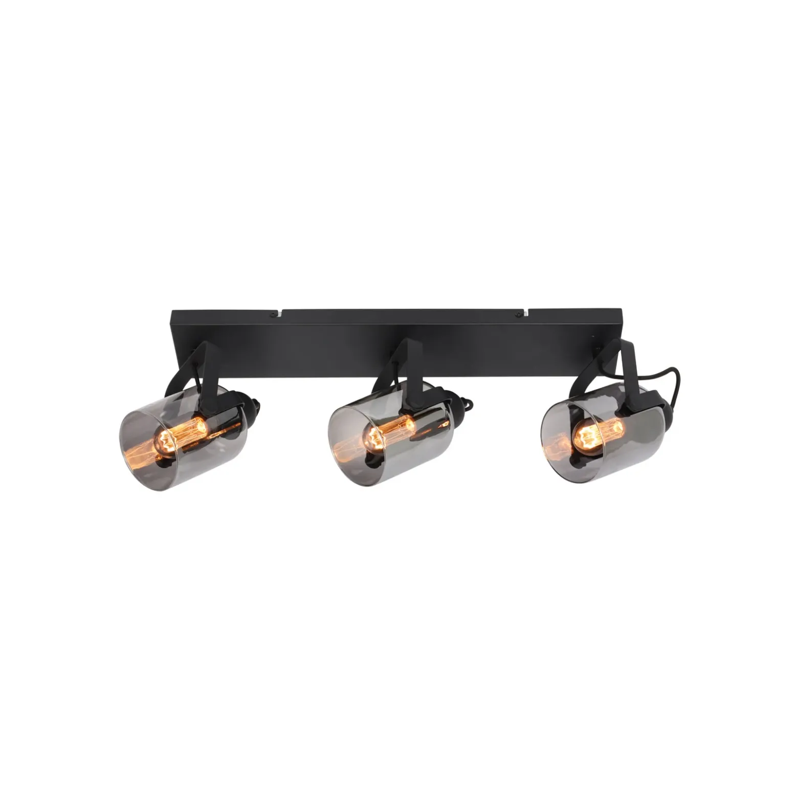 Fumoso downlight de techo, longitud 61 cm, negro/gris, 3 luces.