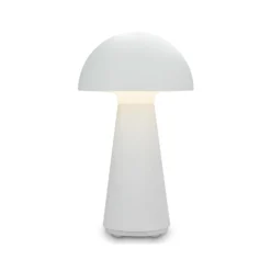 Fungo lámpara de mesa LED recargable, recargable, blanco