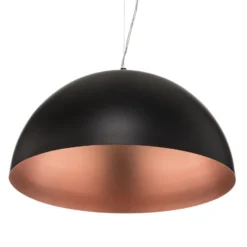 Gaetano 1 lámpara colgante, Ø 53 cm, negro/cobre, acero