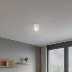 GAMBIT downlight de techo, blanco crema, Ø 10 cm, metal, GU10