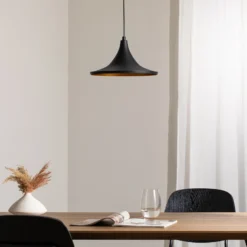Genisy lámpara colgante, negro, Ø 31 cm, metal, E27