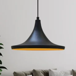 Genisy lámpara colgante, negro, Ø 31 cm, metal, E27