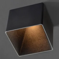 GF design Blocky lámpara empotrable IP54 negro 3.000 K