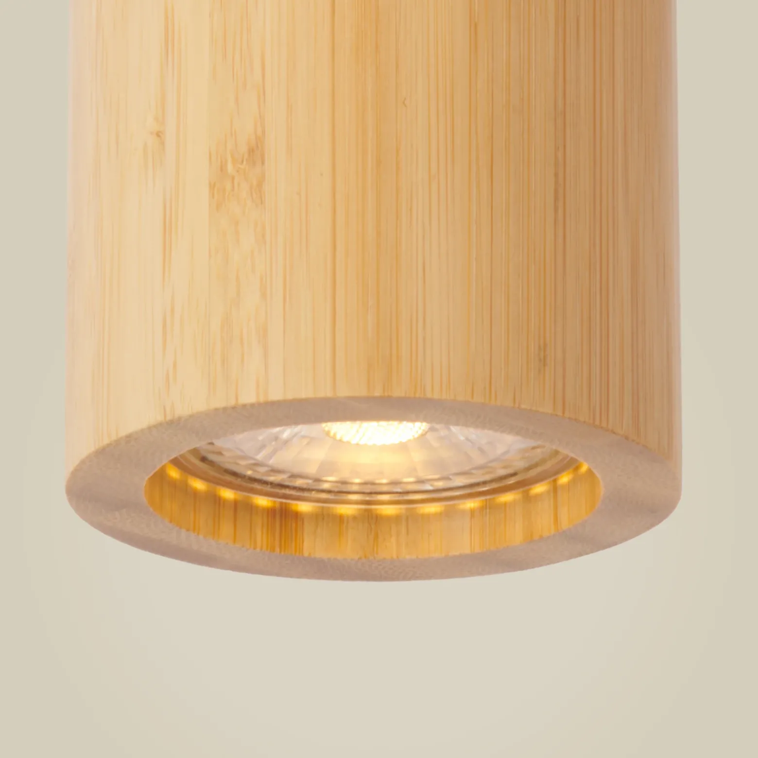 GOOD & MOJO Downlight Java, 1 luz, color natural, bambú