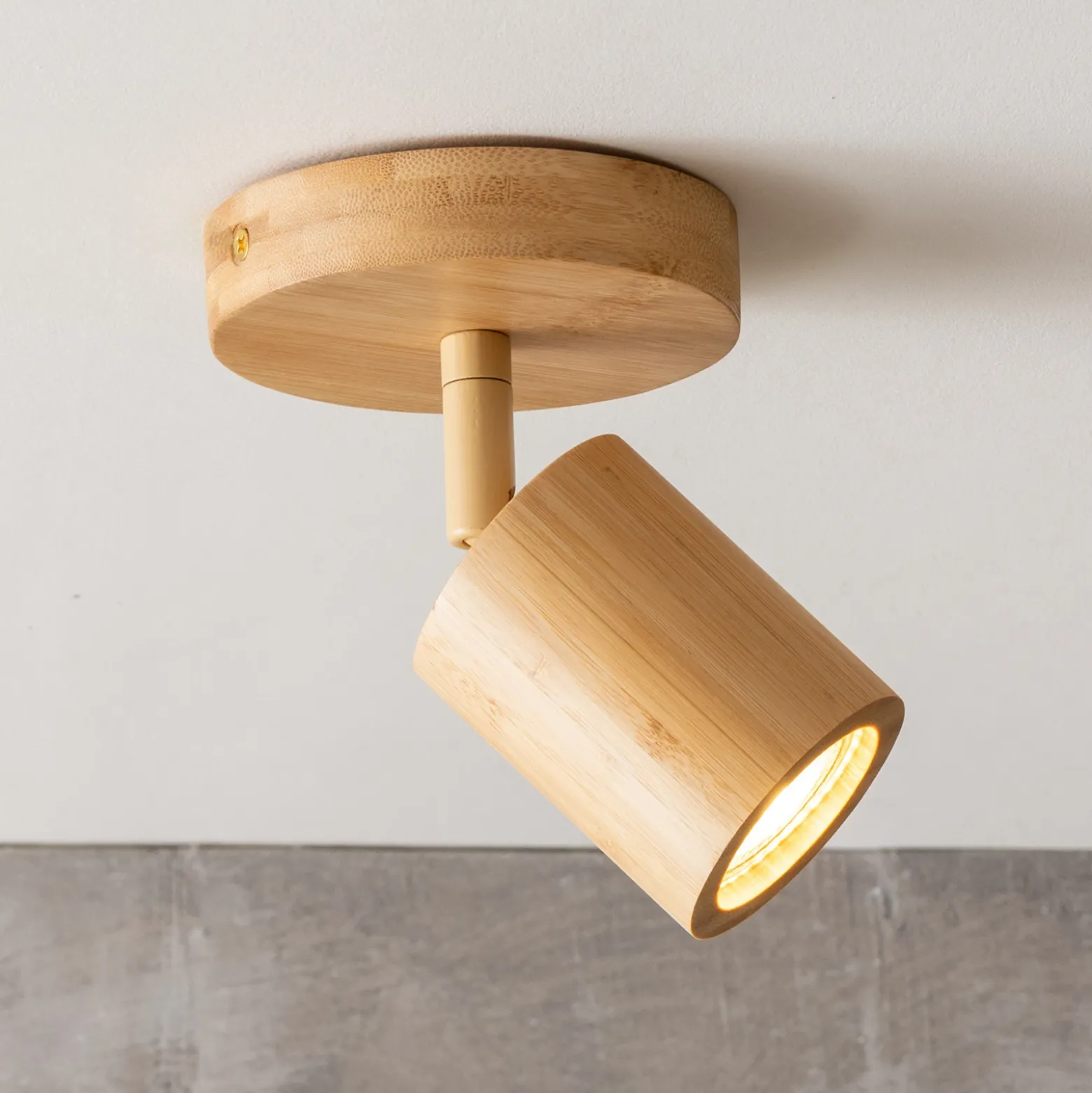 GOOD & MOJO Downlight Java, 1 luz, color natural, bambú