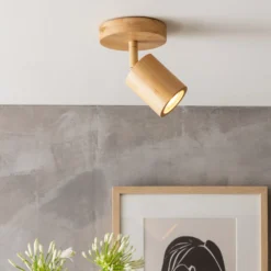 GOOD & MOJO Downlight Java, 1 luz, color natural, bambú