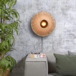 GOOD & MOJO Kalimantan de pared, natural/negro, Ø 44 cm