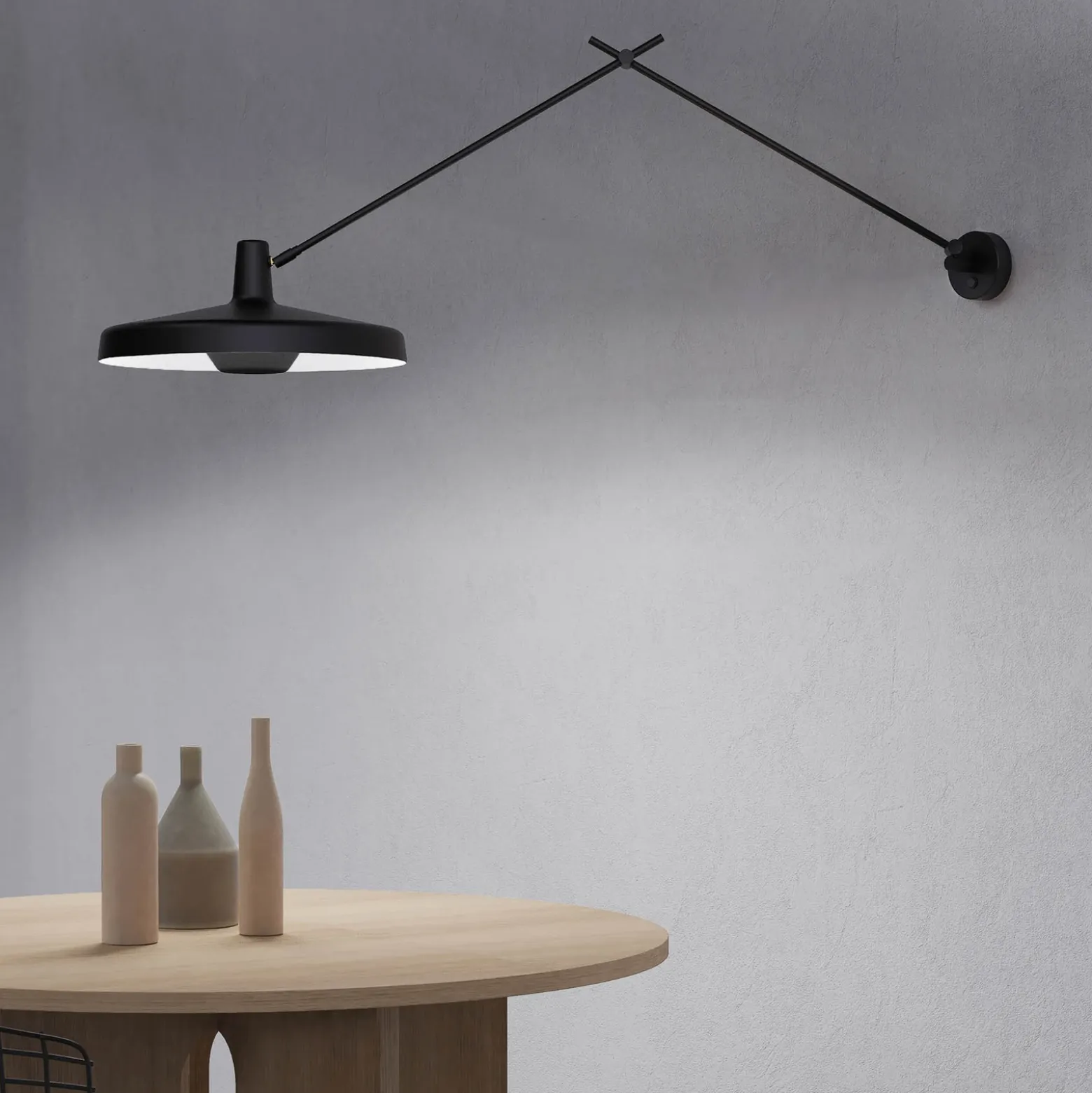 GRUPA Arigato aplique 1 luz 140cm Ø45cm negro