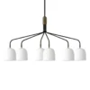 Gubi Lámpara de araña Howard 6 luces 134x73 cm gunmetal/blanco