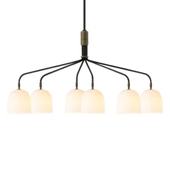 Gubi Lámpara de araña Howard 6 luces 134x73 cm gunmetal/blanco